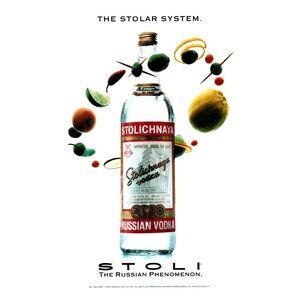 1993 Stolichnaya Russian Vodka The Stolar System Vintage Print Ad Wall Art Photo